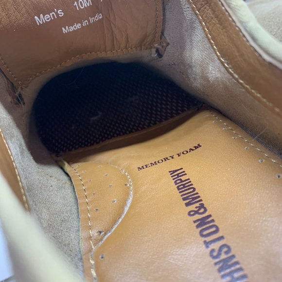 Johnston & Murphy Tan Leather Sheepskin Suede Oxford Shoes 25-2262 Men 10M